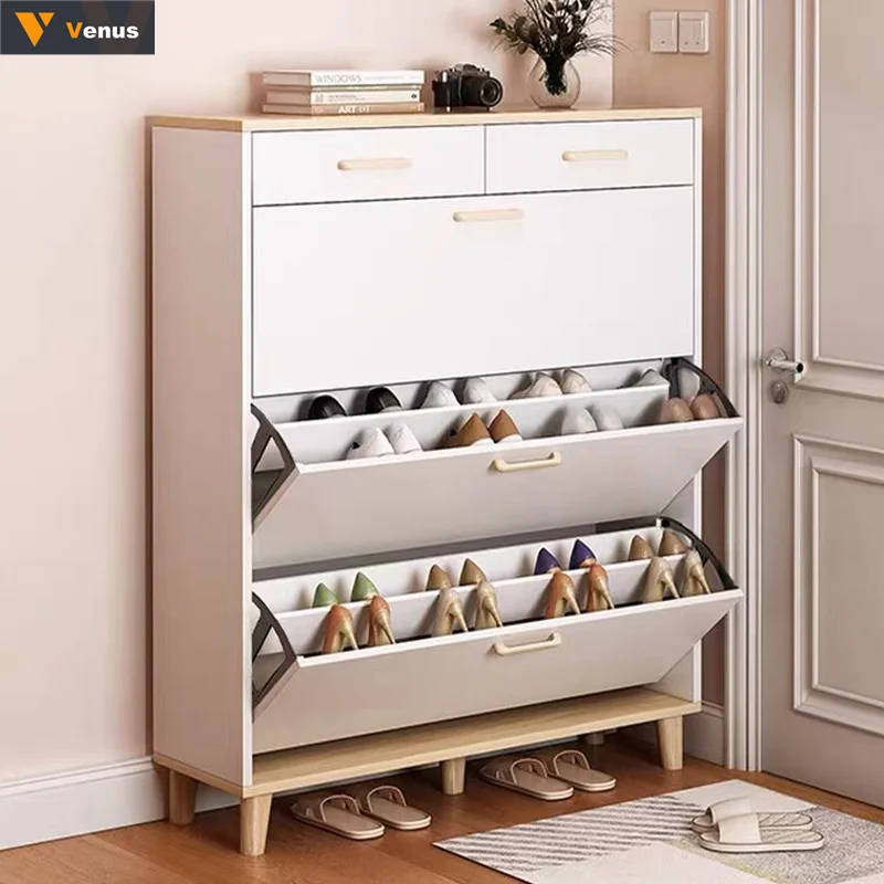 Home Living Room Furniture White Shoe Rack Cabinet Cheap Price Manufacturer Wooden Shoe Storage Cabinet Shoe Rack Designs