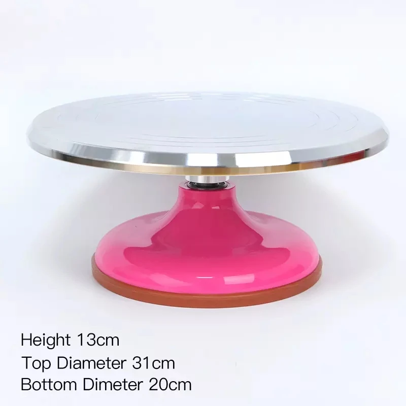 2022 High-end high quality cake baking tools aluminium alloy reusable christmas birthday party props Rotating Round cake stand