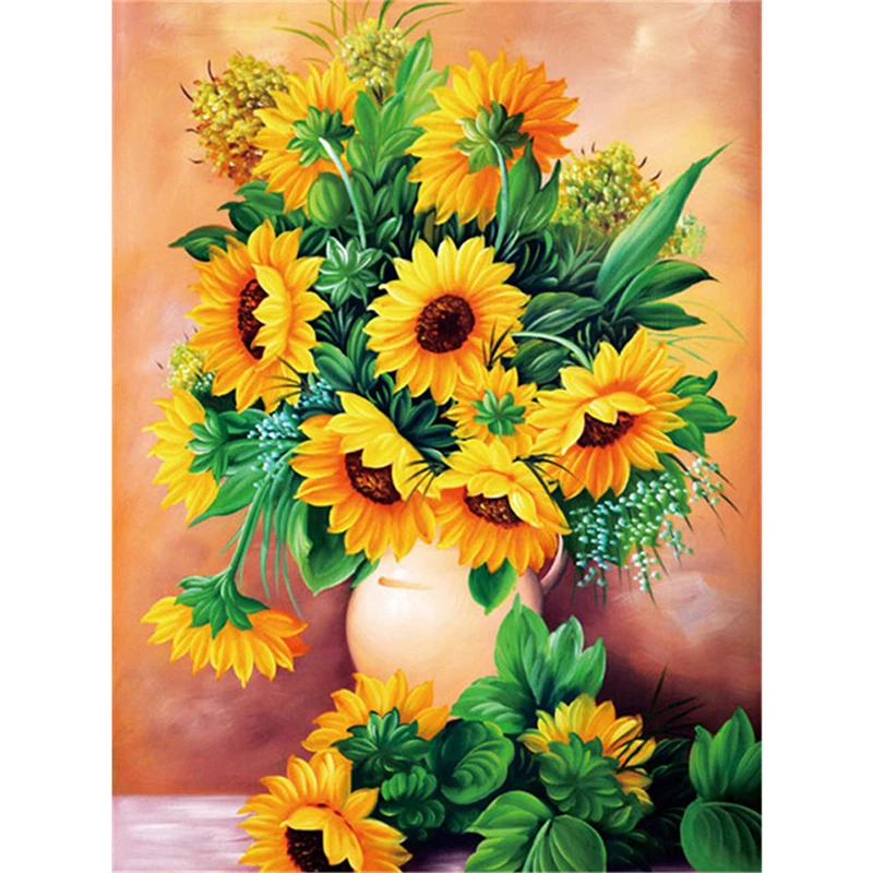 Custom Wholesale  Flower Pictures Home Wall Decor Artwork Handmade Diamond Painting Kit