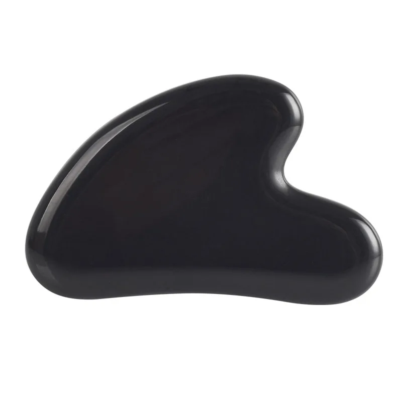 Natural Black Obsidian Gouache Scraper Facial Scraping Massage Guasha Board Facial Tool