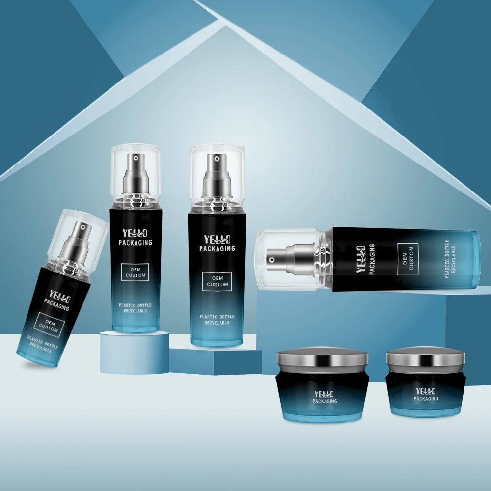 Custom 30ml 50ml 100ml Empty Luxury Gold White Pink Skincare Cosmetic Packaging Plastic Acrylic Lotion Pump Bottle And Cream Jar