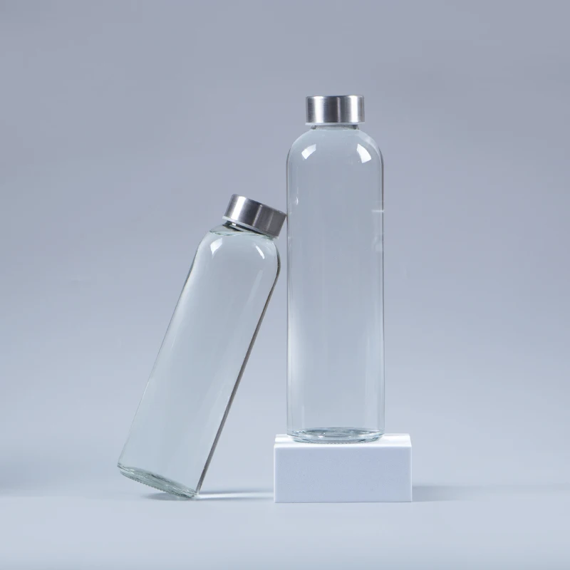 1 litre glass water bottle sport style luxury glass water bottle direct drinking with cap