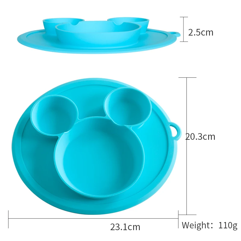 Amazon top sale 2021 100% Food Grade Silicone Mickey Shape Placemat for Baby Dinner Plate