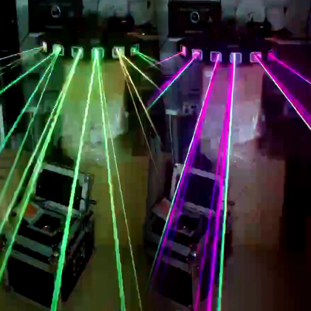 Stage Lighting Sector Six Head Full Color Scanning Line Laser Lamp Six Eyes Laser Light Bar Night Club DJ Equipment
