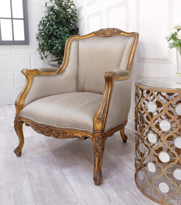 High quality bespoke furniture luxury wooden armchair with 100% hand carving for home use