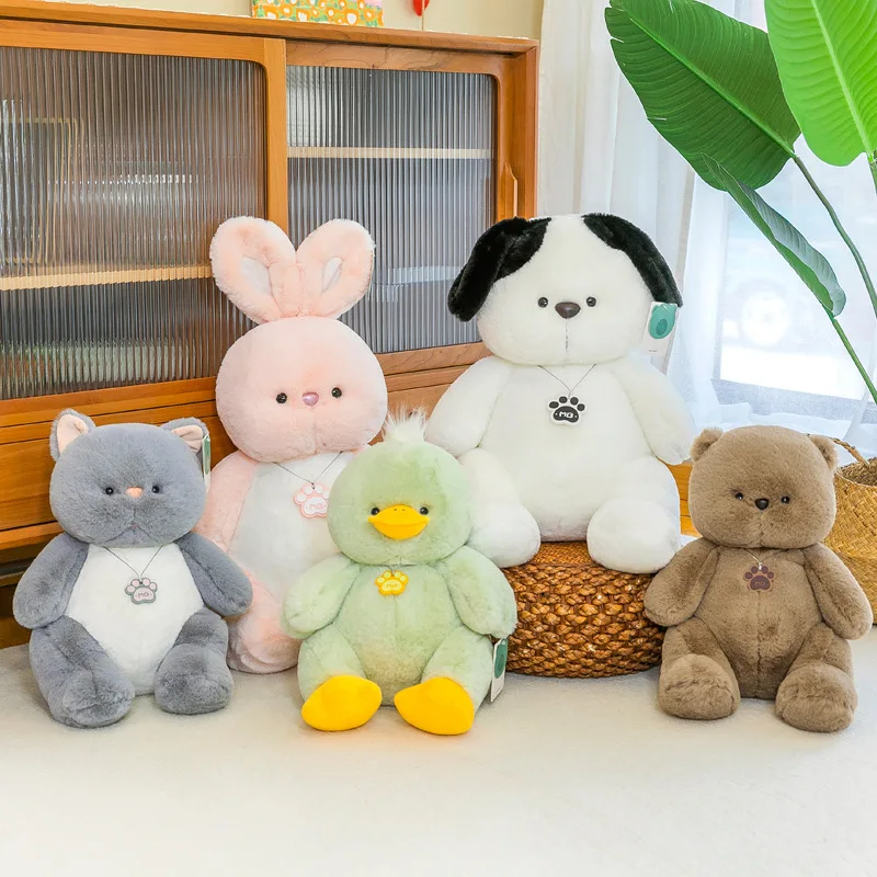 Wholesale of new super soft baby series animals bears dogs rabbits ducks plush toys sleeping pillows girls