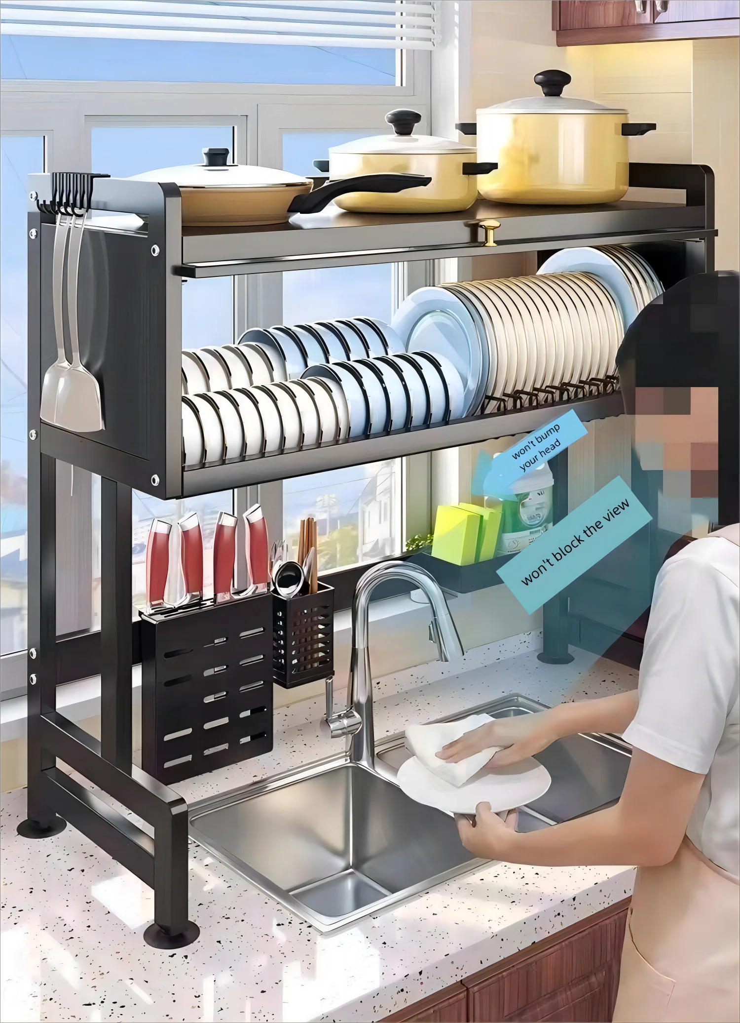 Expandable stackable kitchen cabinet shelf organizer counter spice racks multifunctional storage shelf for kitchen bathroom