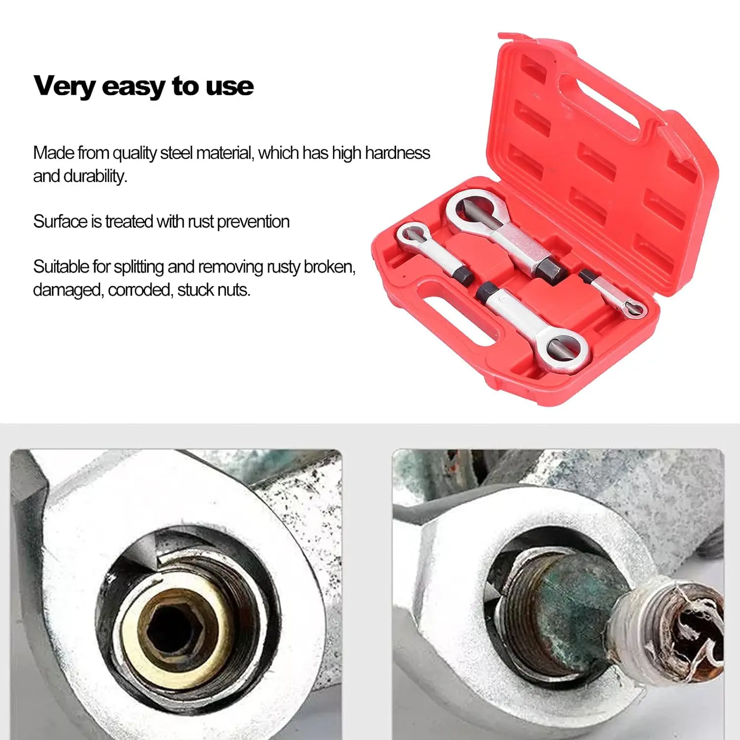 Sturdy Durable Nut Splitter Rust Prevention for Removal Metal Nut Splitter Cracker Removing Broken and Damaged Nuts