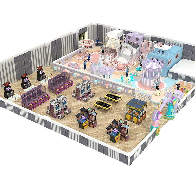 Customized Indoor Playground Hot Air Balloon Theme Mini Carousel Inflatable Water Slide Ball Pool Toy Helicopter for Kids