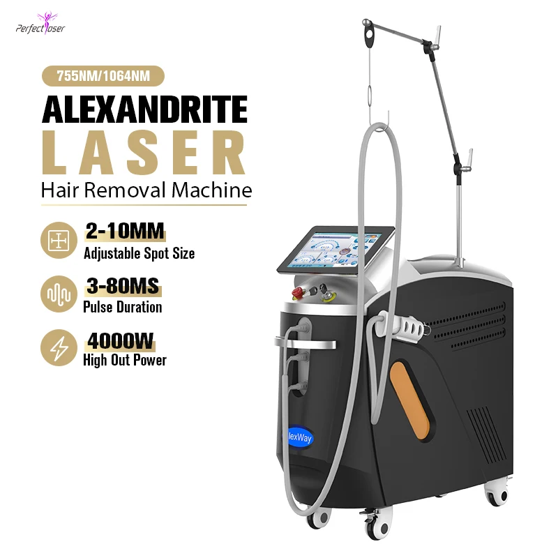 Factory OEM Long Pulse gentle alex nd yag alexander laser beauty machine alexandrite 755nm laser hair removal