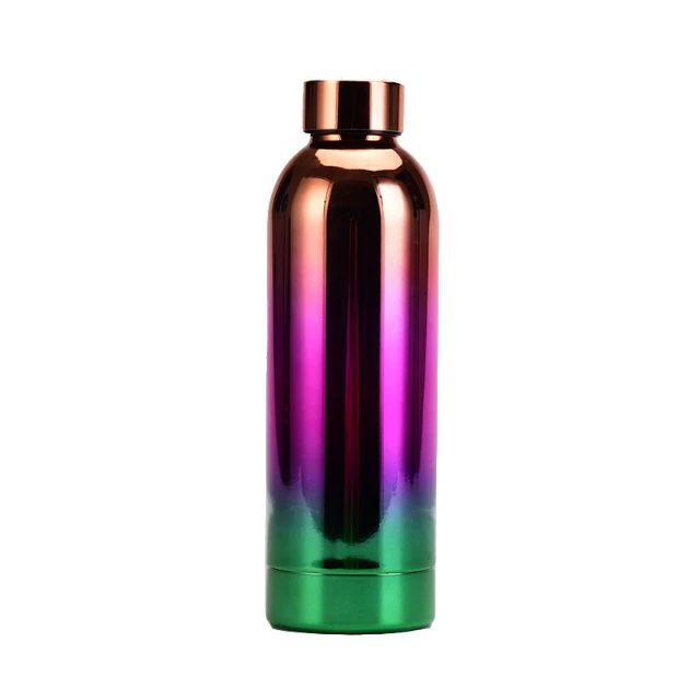 New Glitter Electroplated Color Changing Stainless Steel Cola Bottle Thermo Vaccum Flask Vaso Acero Inoxidable Termo Para Agua