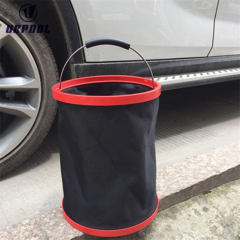 Collapsible Bucket Outdoor Camping Foldable Water Container Portable Folding Wash Pail for Beach, Travel, Oxford Camping Bucket