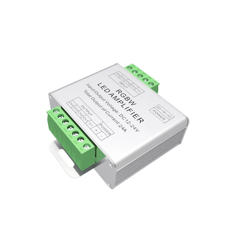 Led Rgbw Amplifier Aluminum Shell Ap-A08 12-24V Signal Synchronization 4A/Ch CE ROHS Led Strip Rgbw Amplifier