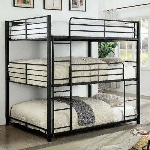 3 tier metal bed steel frame sale dormitory home use  triple bunk bed school bedroom furniture