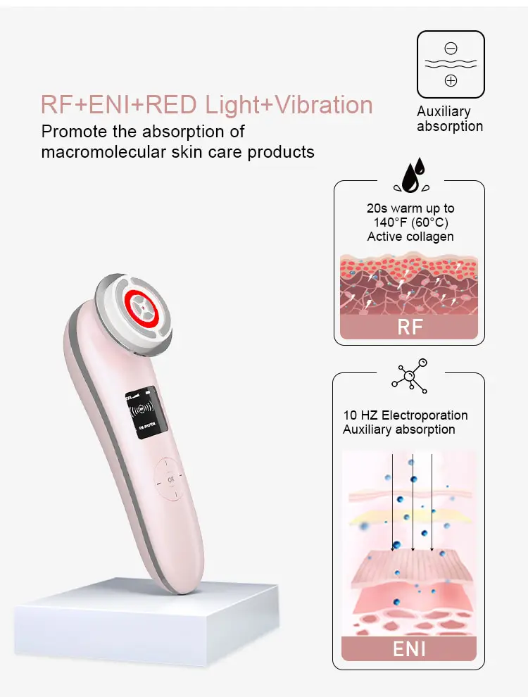 Face care rejuvenation machine electric hot cold facial beauty ultrasonic photon skin massager