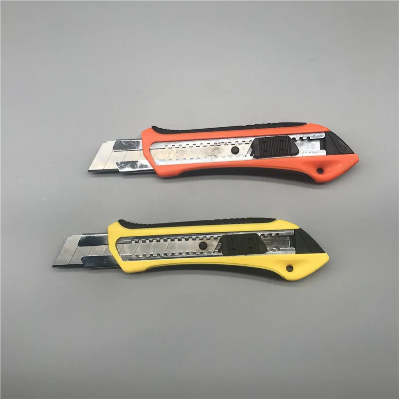 25mm plastic ABS TPR handle sliding blade snap off utility cutter knife