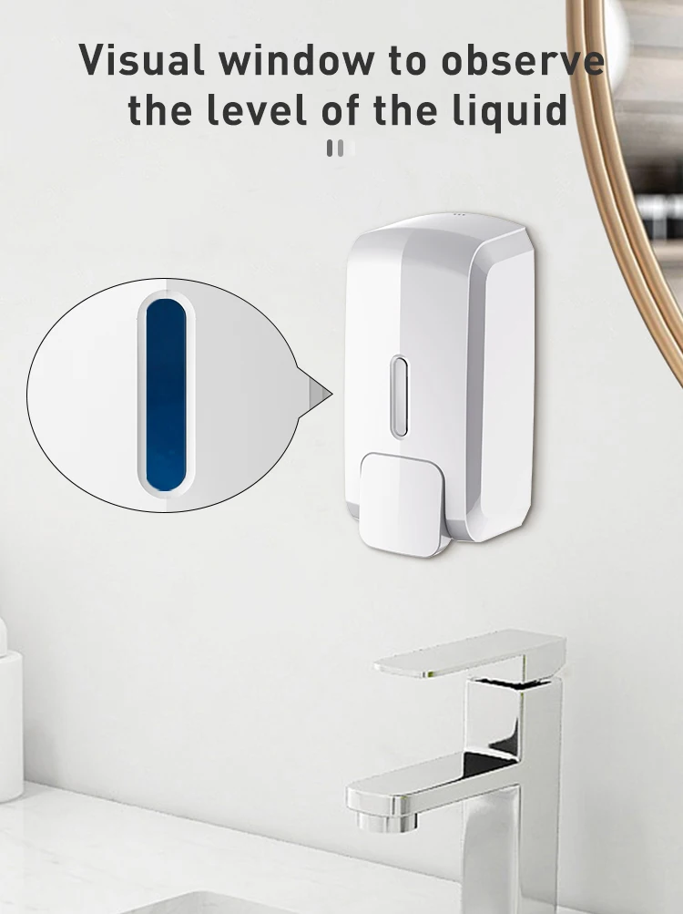 Factory Price OEM 1000ML Refillable Commercial Liquid Hand Soap Dispenser Plastic Manual Soap Dispenser wall mounted With Pump