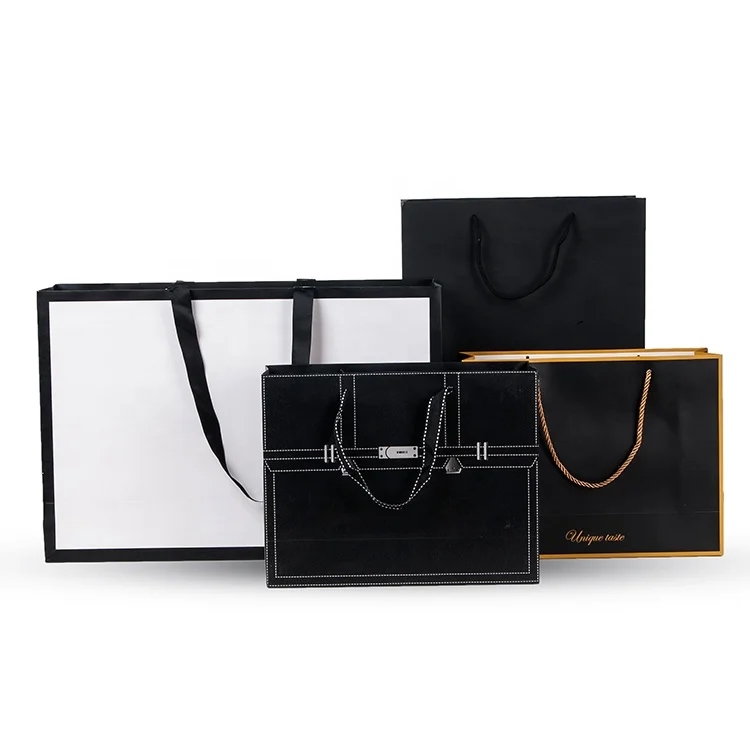 Wholesale Custom Printed Brand Logo Design Promotion Luxury Gift Shopping Embossing  Paper Bag With Handle For Crafts Packaging