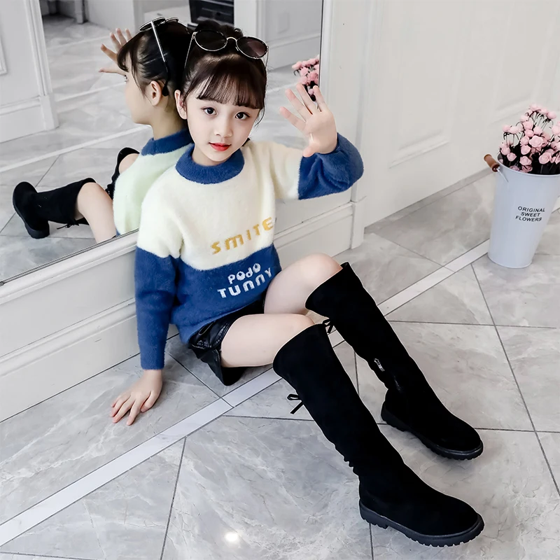 
Thick Fleece Warm Knit Cotton For girls Autumn And Winter Children Sweaters 