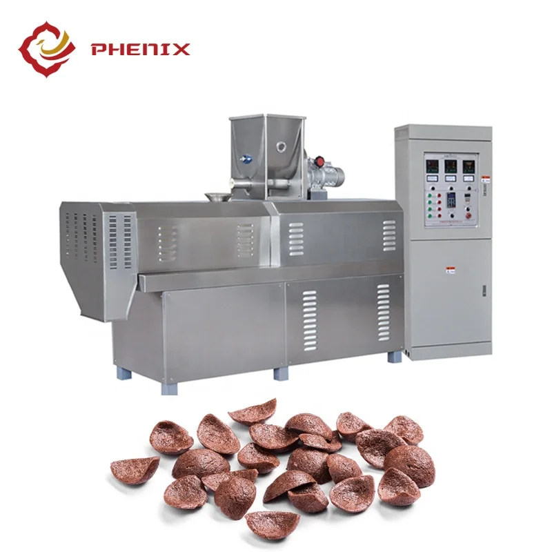 Double Screw Extruder Breakfast Cereal Corn Flakes Production Line