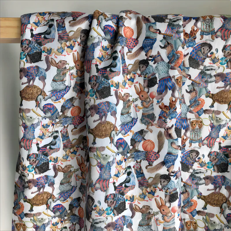 Liberty of London Tana Lawn Cotton Hullabaloo Series Print Bunnies Hedgehogs Mice Badgers Ducks Hamsters Tortoises Foxes Fabric