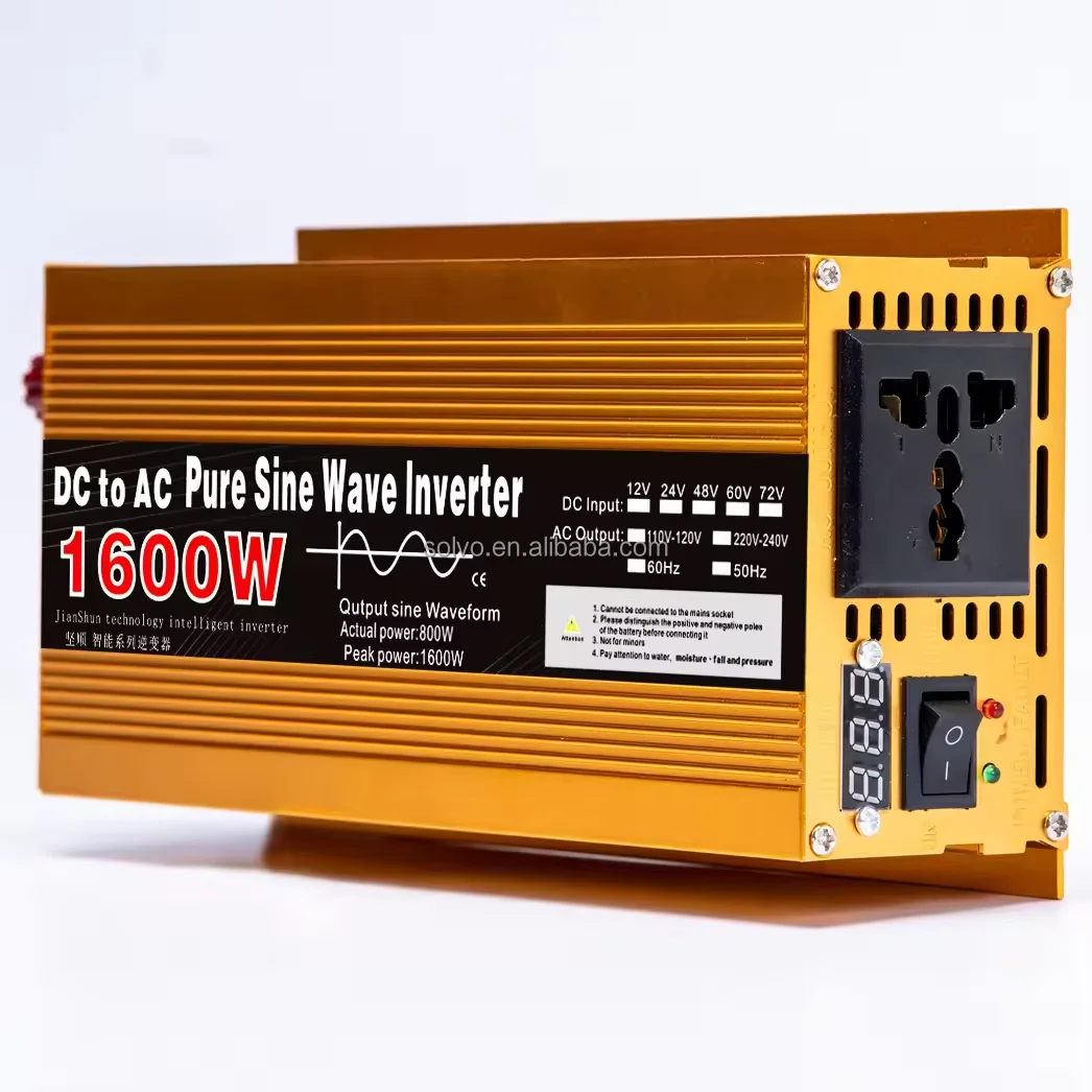 1600W 2200W 3000W power inverter 12 v to 220 v pure sine wave inverter DC AC converter