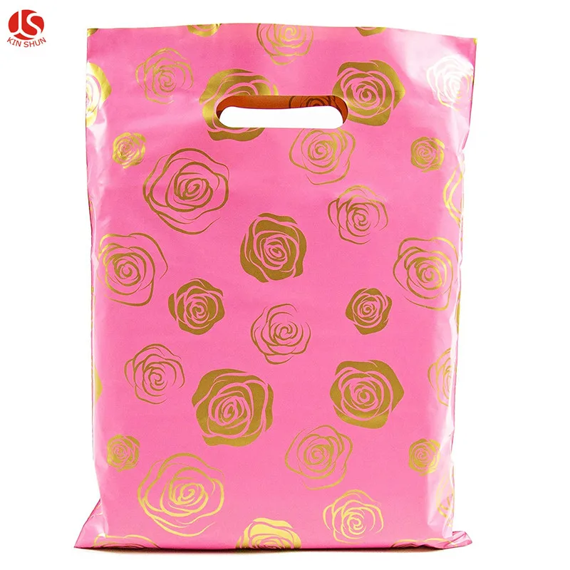 9x12 Золотая Роза цвета: золотистый принт товаров Глянцевая пакеты для розничной торговли полиэтиленовые Изысканная Подарочная сумка покупок