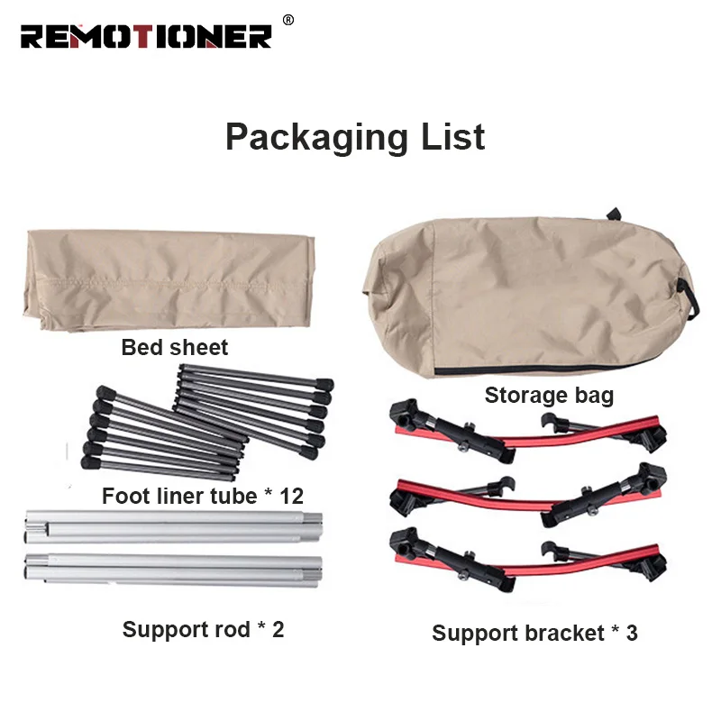 7075 Aluminum Alloy Outdoor Portable Camping Bed Lightweight Adjustable Folding Camping Cot