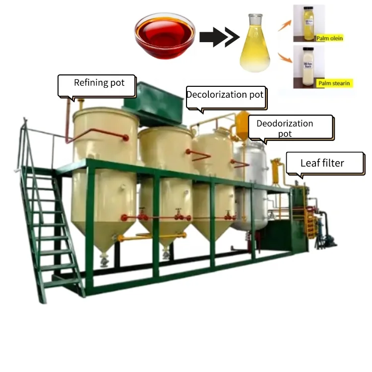 5TPD 10TPD palm kernel CPO cooking palm oil refinery machine for RBD oil