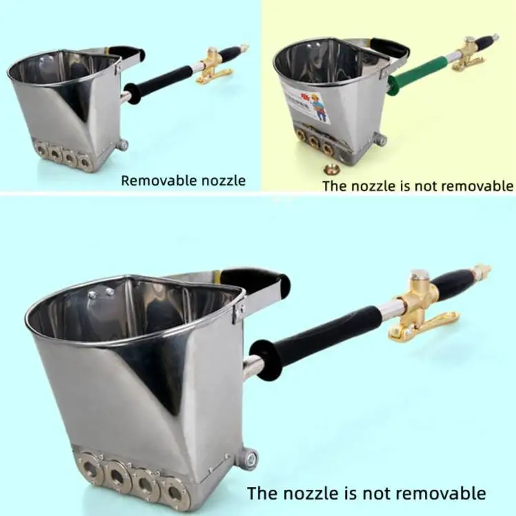DAQI Stucco Sprayer Wall Plaster Sprayer Cement Mortar Spray Gun Hopper Tool,with Compressor Connection kit 4 Jet Pneumatic