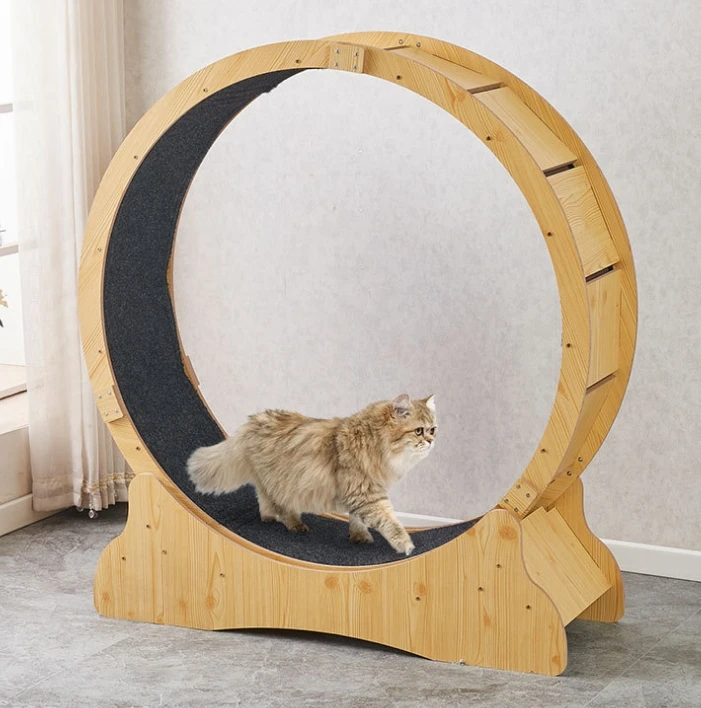 Pet Toys Wheel Cat Climbing Frame Cat Treadmill Circle Track for Household Interactive Pet Tread Exercise Running Wooden Toys