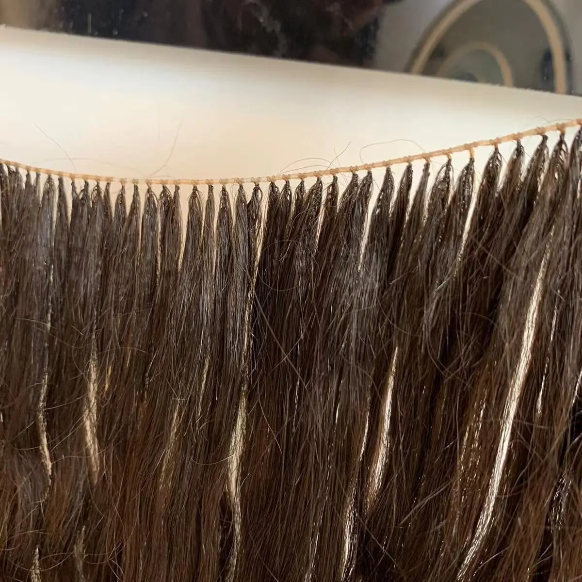 Natural Russian blonde 100% cuticle double drawn invisible feather line hair extensions hot sell