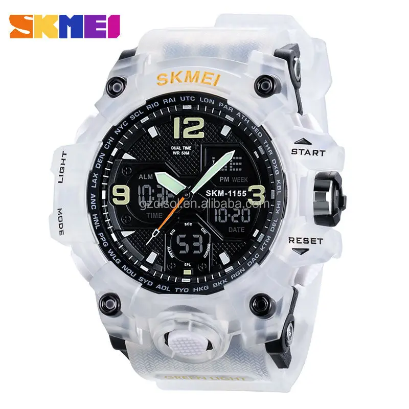 Athletic Watches Hot Jam Tangan Skmei 1155B Analog Digital Watch Camouflage Green Sport Men Wristwatch
