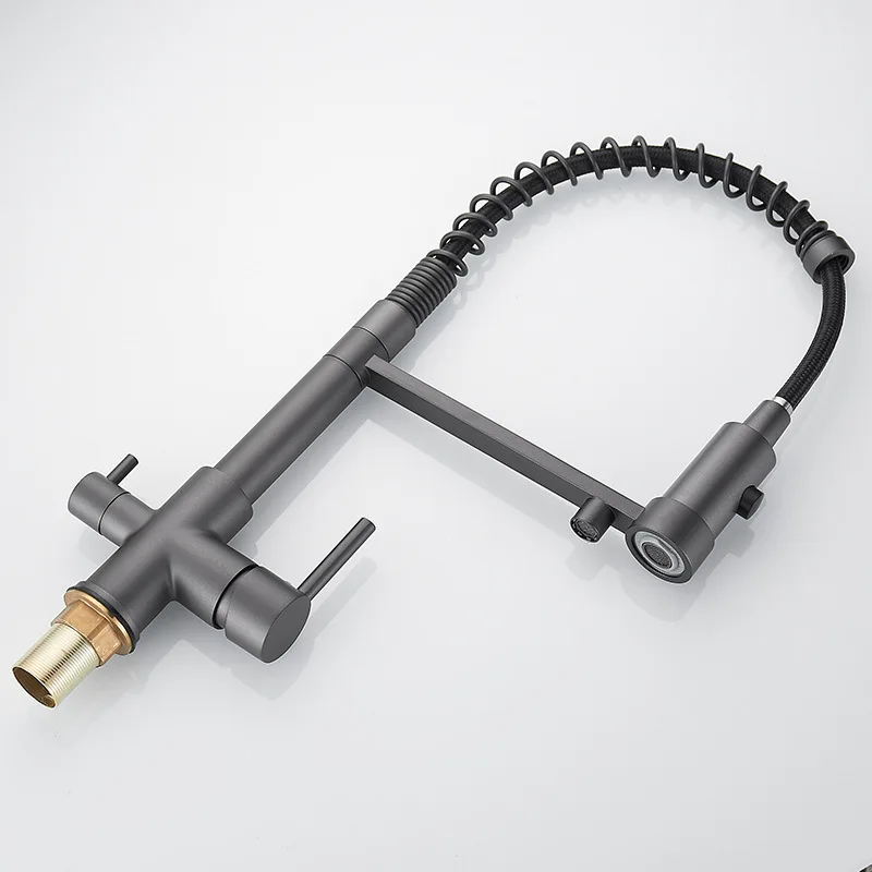 brass hot cold 3 way kitchen mixer faucet water purifier household for pull out kitchen faucet water filter kitchen sink mixer