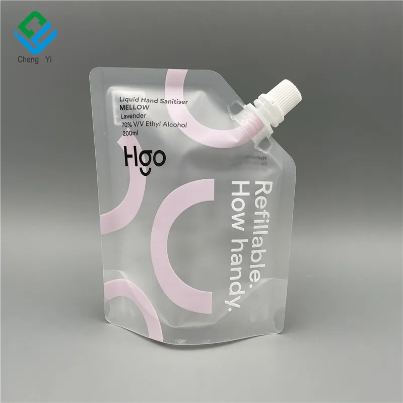 Liquid Refill Pouch 100g 200g Cosmetic Doypack With Spout Eco-friendly Plastic Stand Up Refillable Packaging Bags