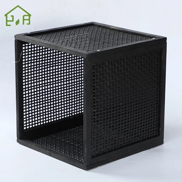 China supplier friendly handmade wooden bamboo square storage box sundries storage basket cabinet basket customized