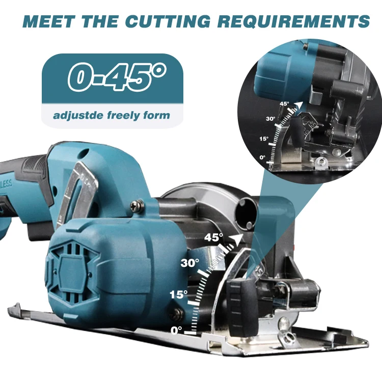 KM high quality hot sell portable 80mm brushless portable wood cutting circular saw machine for wood