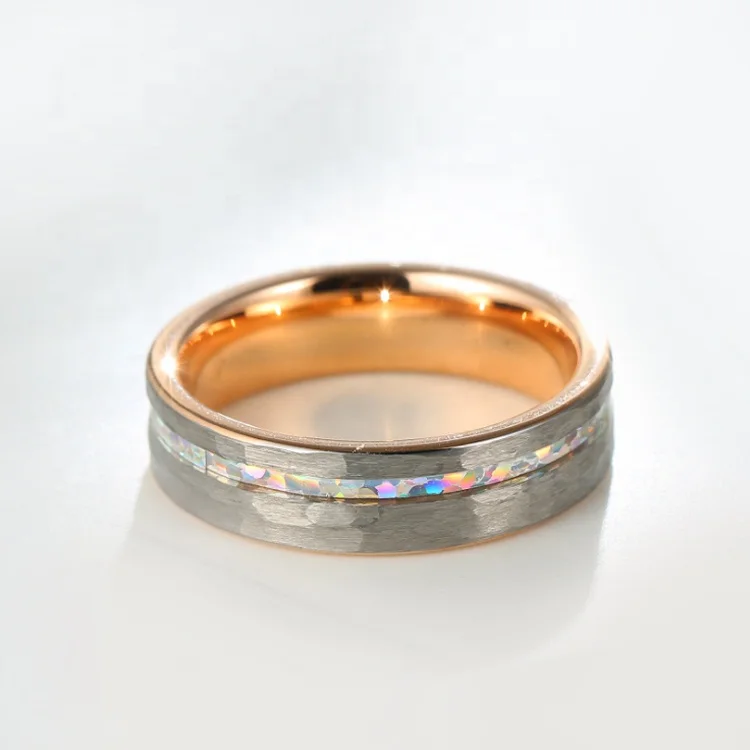 Light Luxury Hammered Anti-Scratch Inlaid Tungsten Ring Men