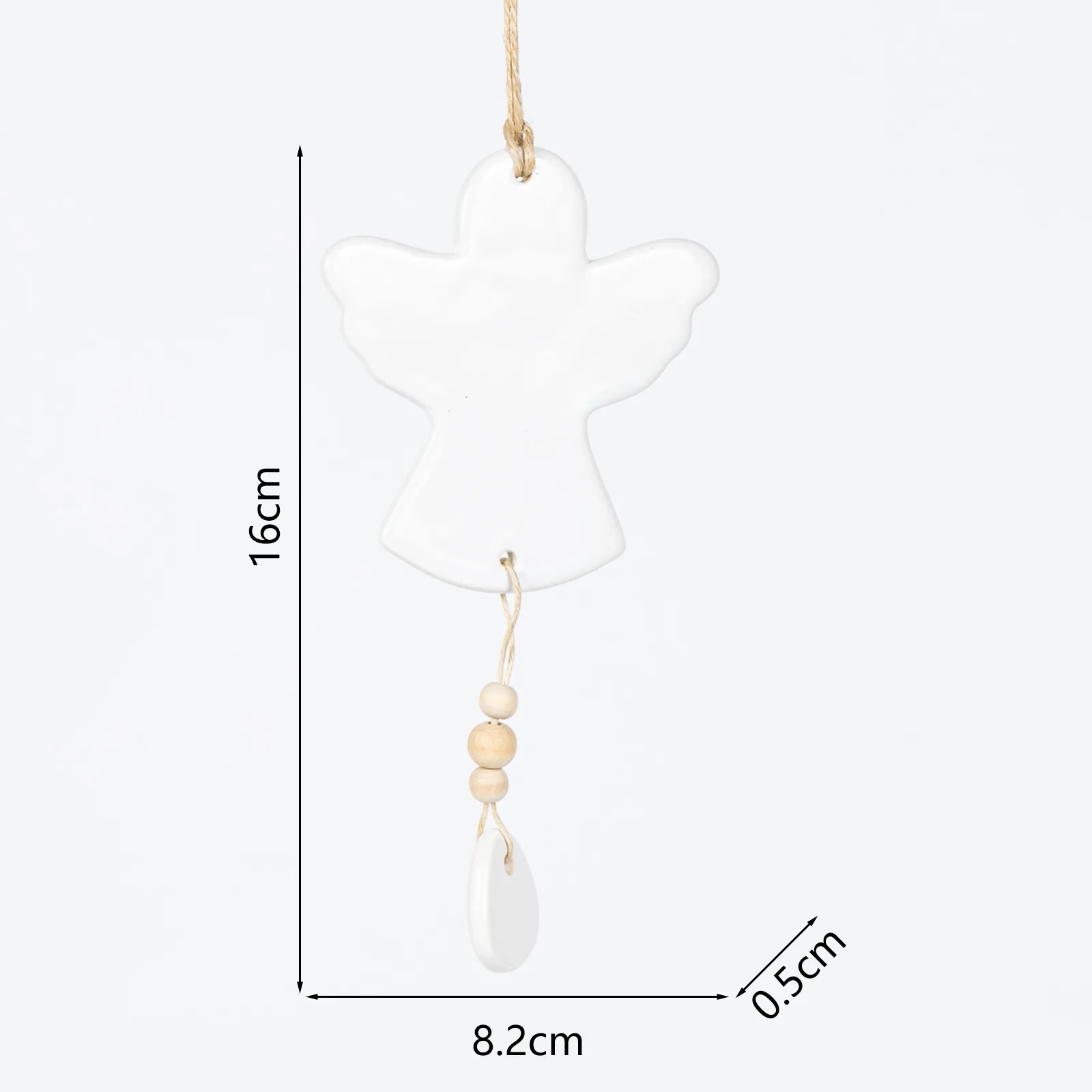 Handmade New Hanging Christmas Tree Ceramic Decorations Twine Ceramic With Beads Christmas Pendant Pentagram For Holiday Display