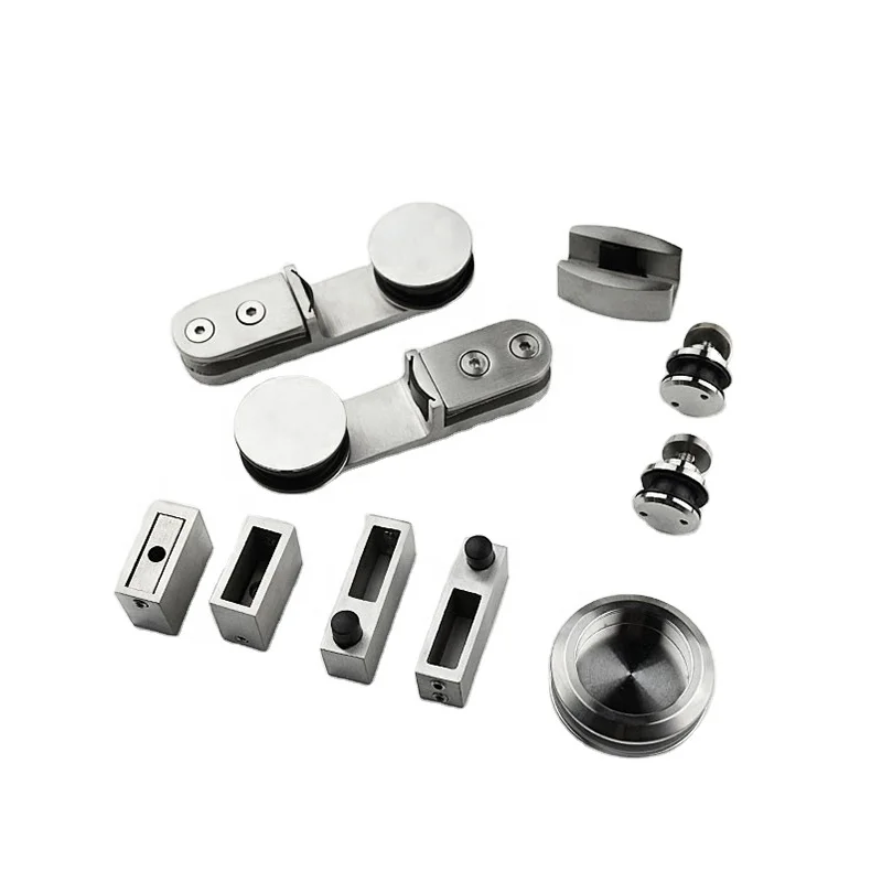 Frameless adjustable sliding shower glass door hardware patch fittings commercial bathroom glass partition hardware