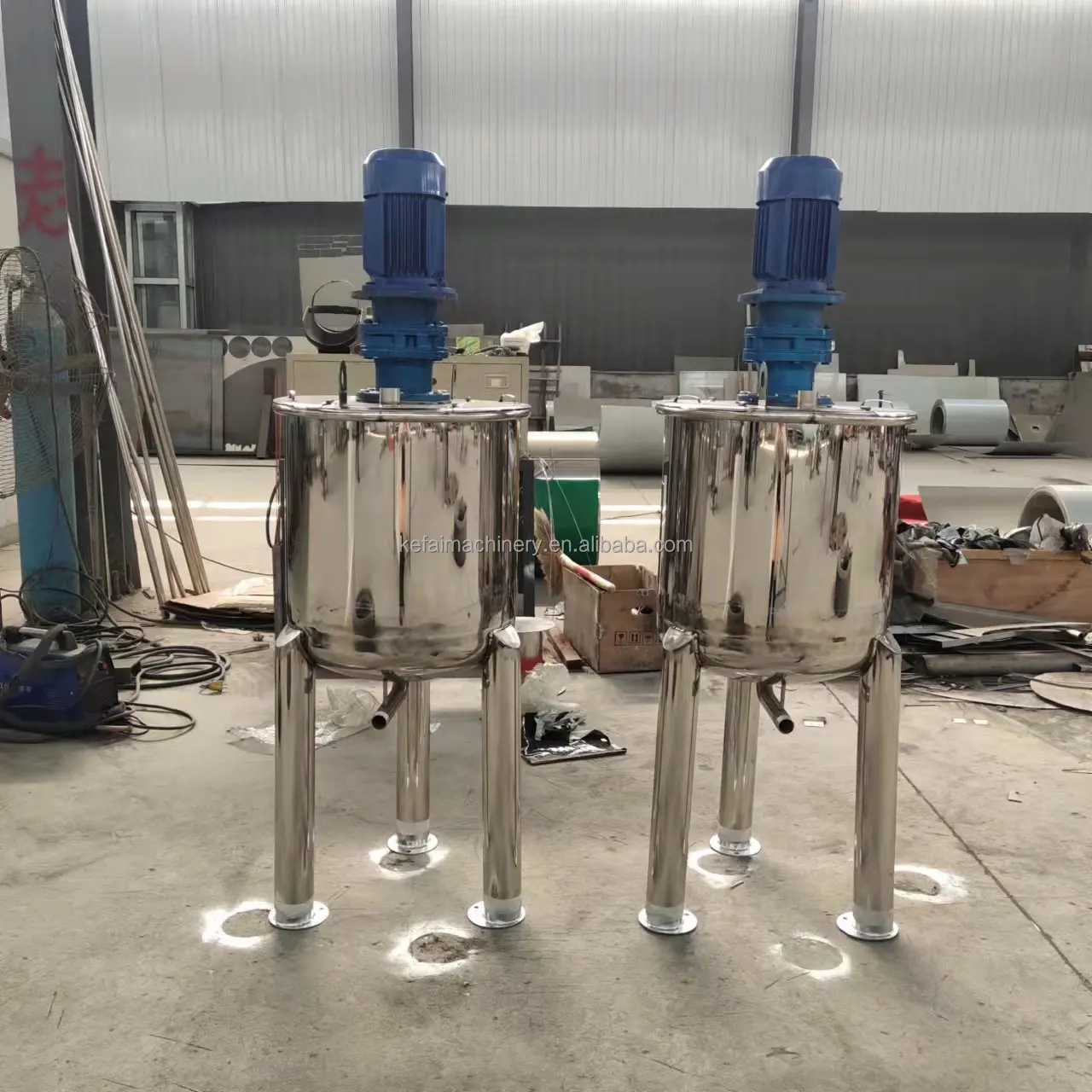 KEFAI Cosmetic Liquid Paste 500L 1000L Electric Heating Mixing System homogenizer Mixer With Agitator Tank For Cosmetic Cream