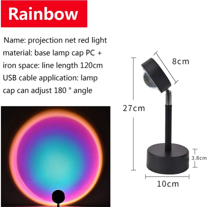 Hot Night Light Sunset Light, Projector Lamp Led Floor RGB Modern Projection Sunset Lamp for Photography Living Room Bedroom