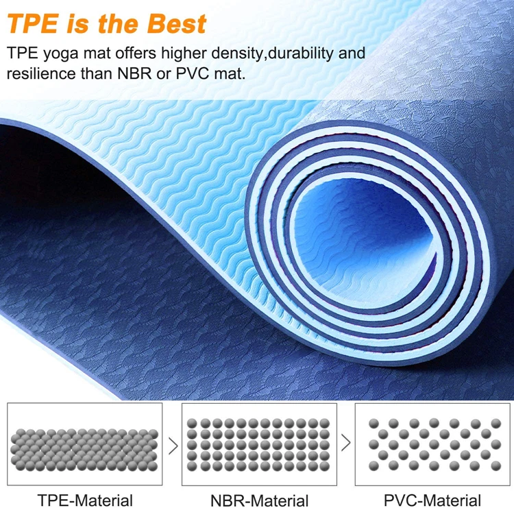 2024 New OEM custom 183*61cm Eco Friendly Non-Slip Fitness Exercise TPE Yoga Mat