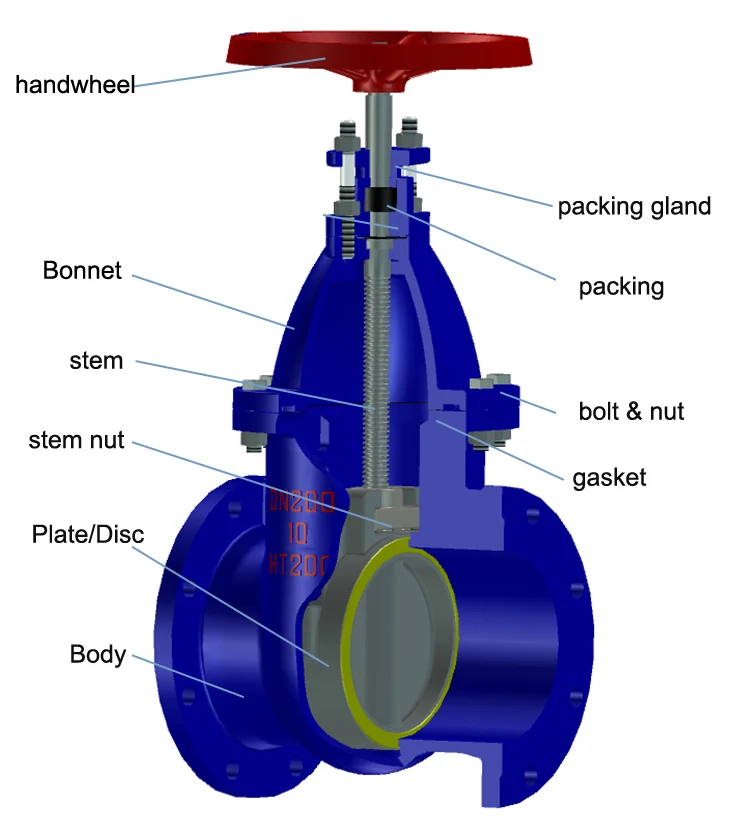MSS SP-70 125lb/150lb ff/rf flange end cast iron gate valve/ASTM A 126 cl.b