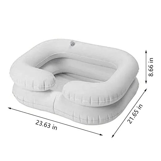Wash Hair in Bed Assistive Aid Shampoo Bowl with Drain Tube ,Inflatable Shampoo Basin, Portable Washing Basin J0118