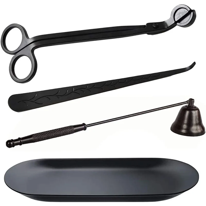 Оптовая Продажа Черный фитиль триммер Snuffer закрытым носком лампы в форме свечи аксессуар комплект 3