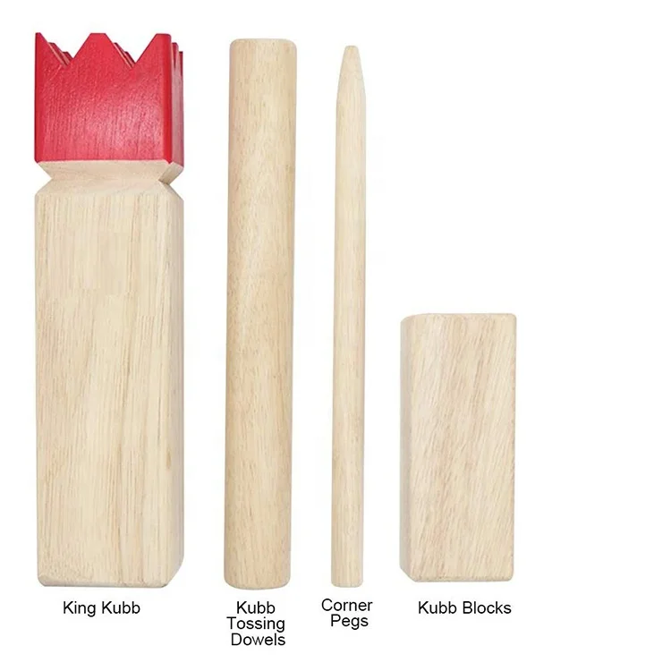 Sewidish Viking Game Wooden Customized Size And Colored Kubb Game Set