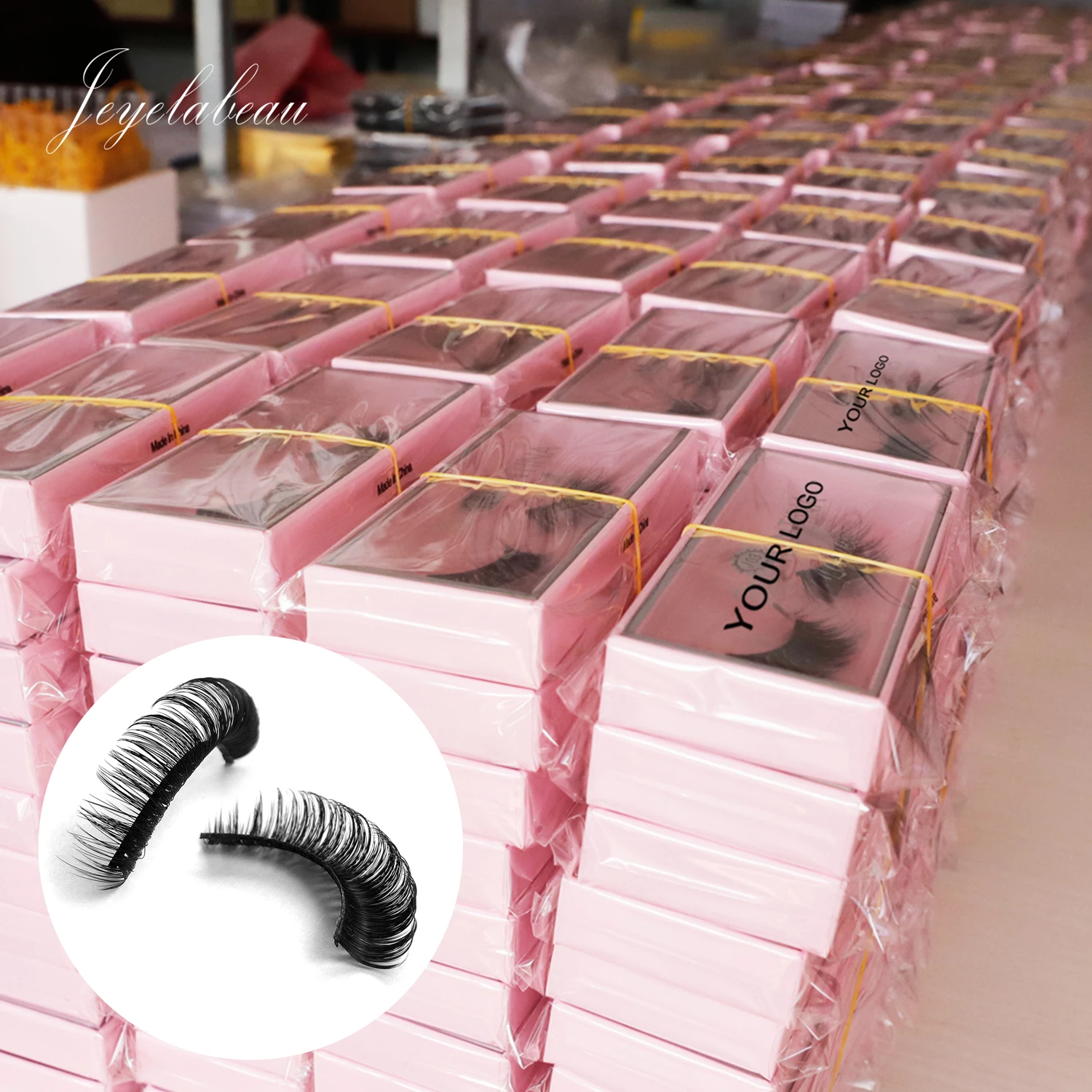 Customized Packing Handmade Russian strips eyelash deep d curl fluffy russian volume strip faux mink lash extension strip lash