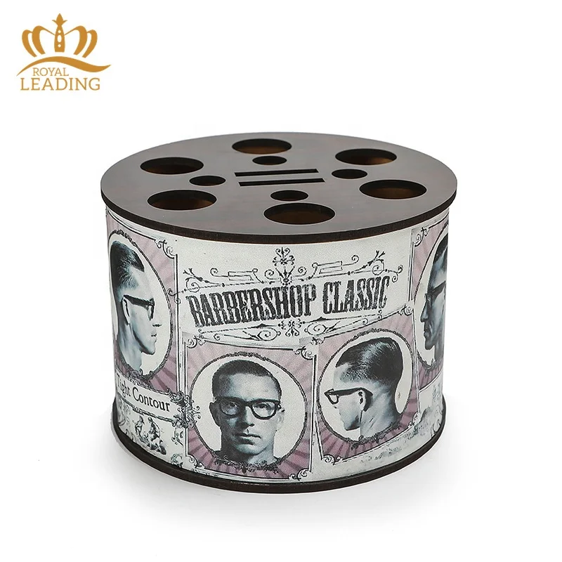 Professional Hair Salon Accessories Barber Tools Organizer Storage Box Wooden Hair Brush Holder Scissors Holder