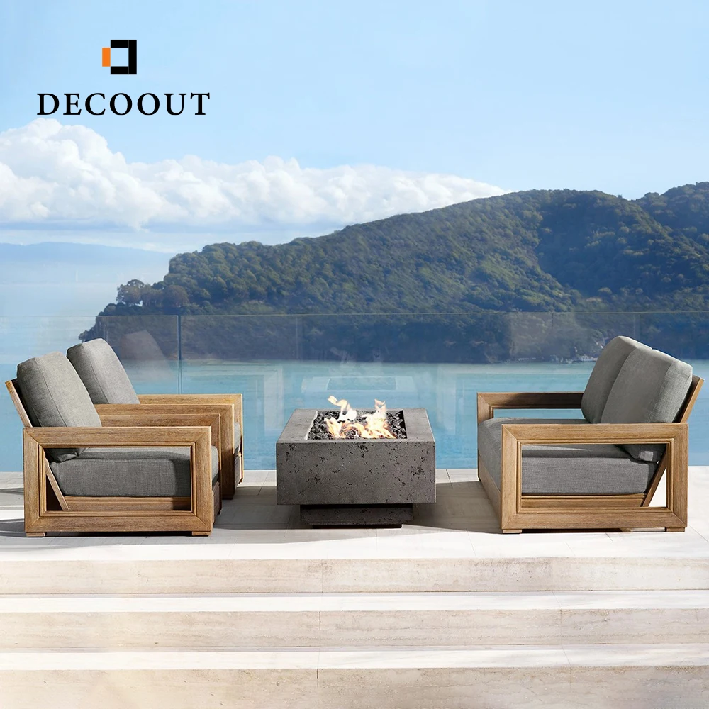 Decoout 2024 Classic Furniture Natural Teak Outdoor Sofa Set Garden Furniture for Hotel Resort
